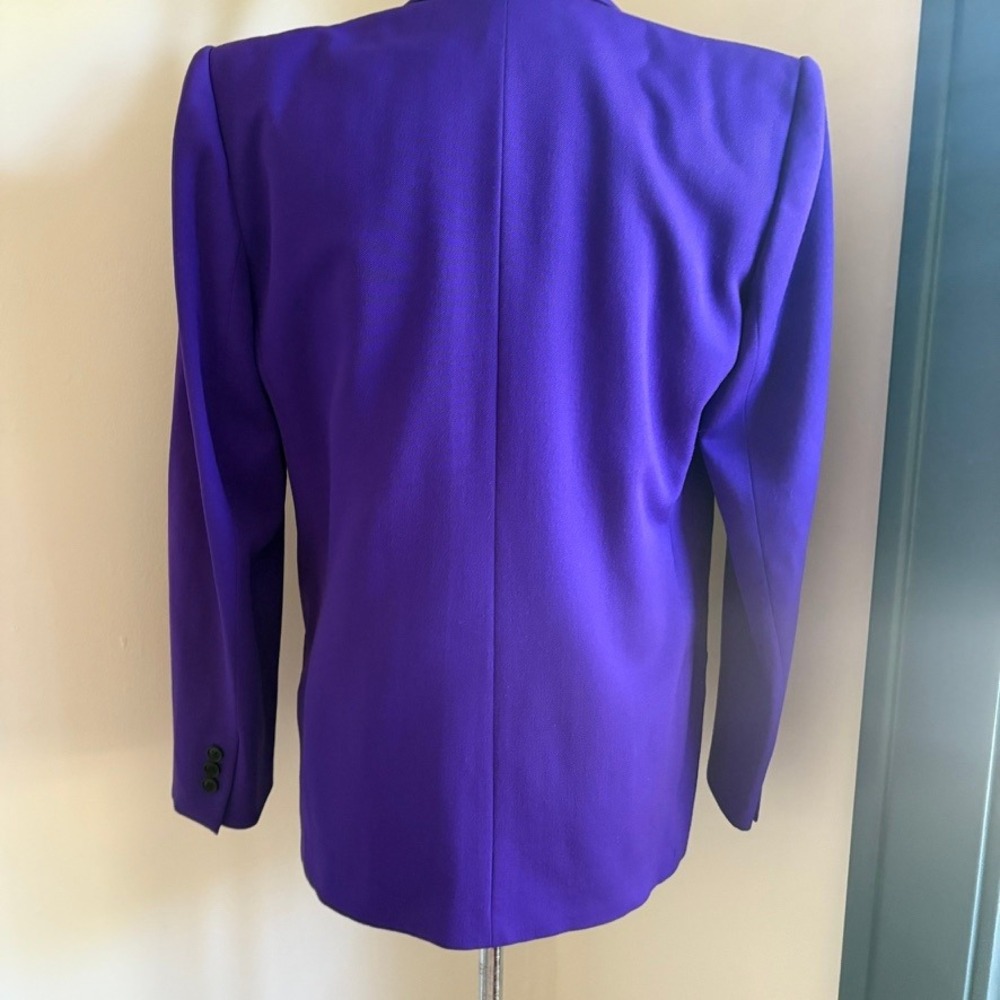 Christian Dior The Suit 1980's Purple Suit Skirt Set Wool Size 8 Purple Power - Picture 8 of 16